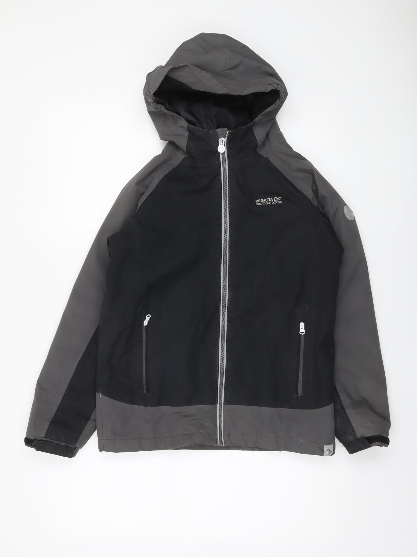 Regatta Boys Black Waterproof Hooded Rain Jacket 11-12 Years