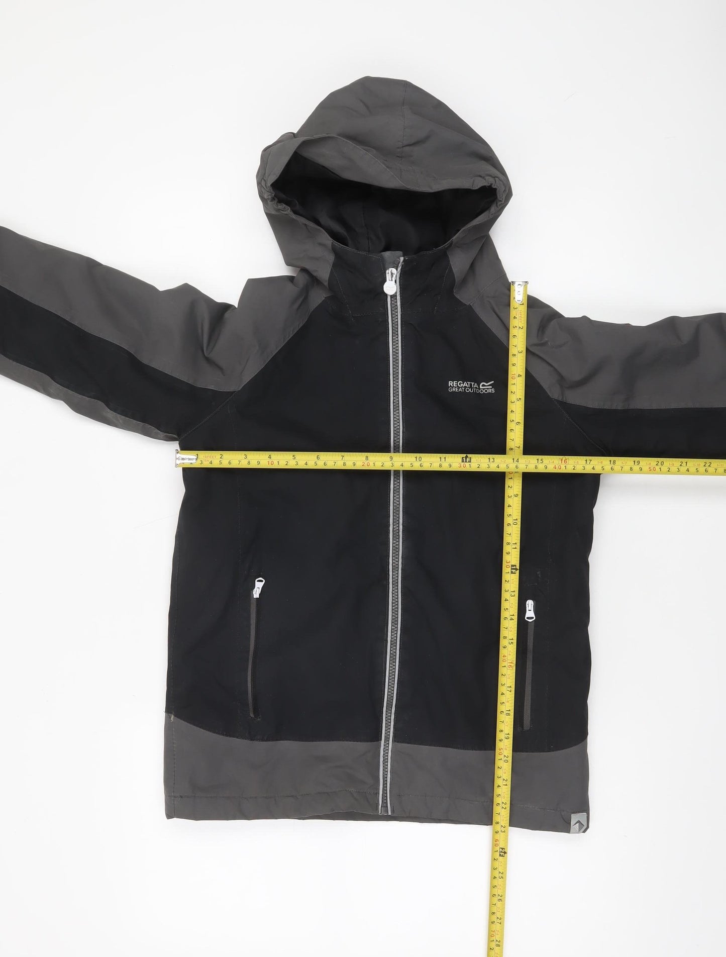 Regatta Boys Black Waterproof Hooded Rain Jacket 11-12 Years