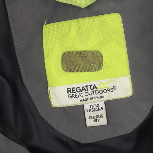 Regatta Boys Black Waterproof Hooded Rain Jacket 11-12 Years