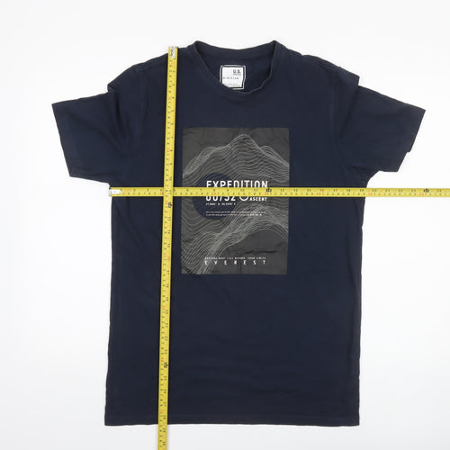 U.S. Athletic Men's Blue Expedition Graphic Cotton T-Shirt Medium