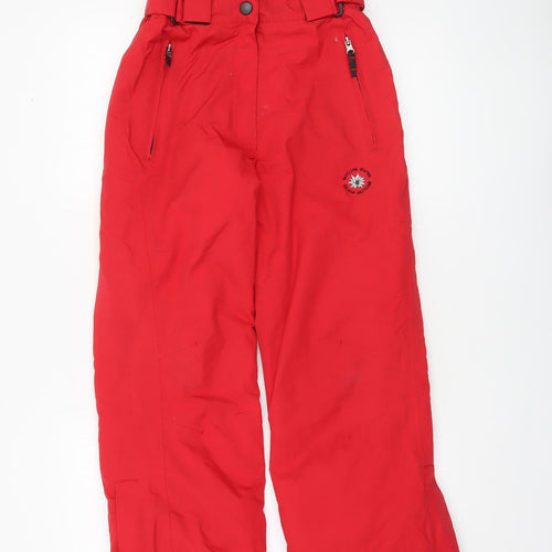 Alive Boys Red 12 Years Waterproof Ski Snow Pants Trousers with Braces