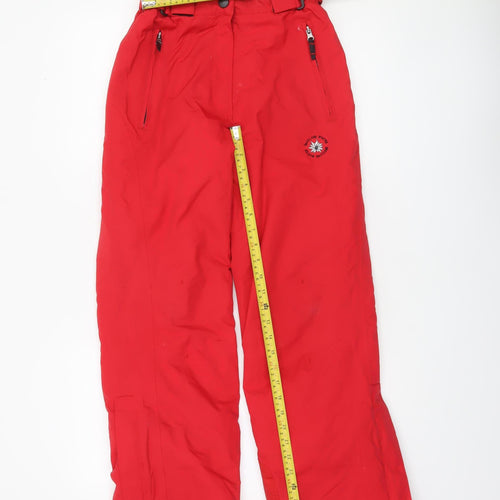 Alive Boys Red 12 Years Waterproof Ski Snow Pants Trousers with Braces