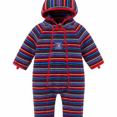 JoJo Maman Bébé Unisex Baby Multicoloured 3-6 Months Hooded Fleece Babygrow