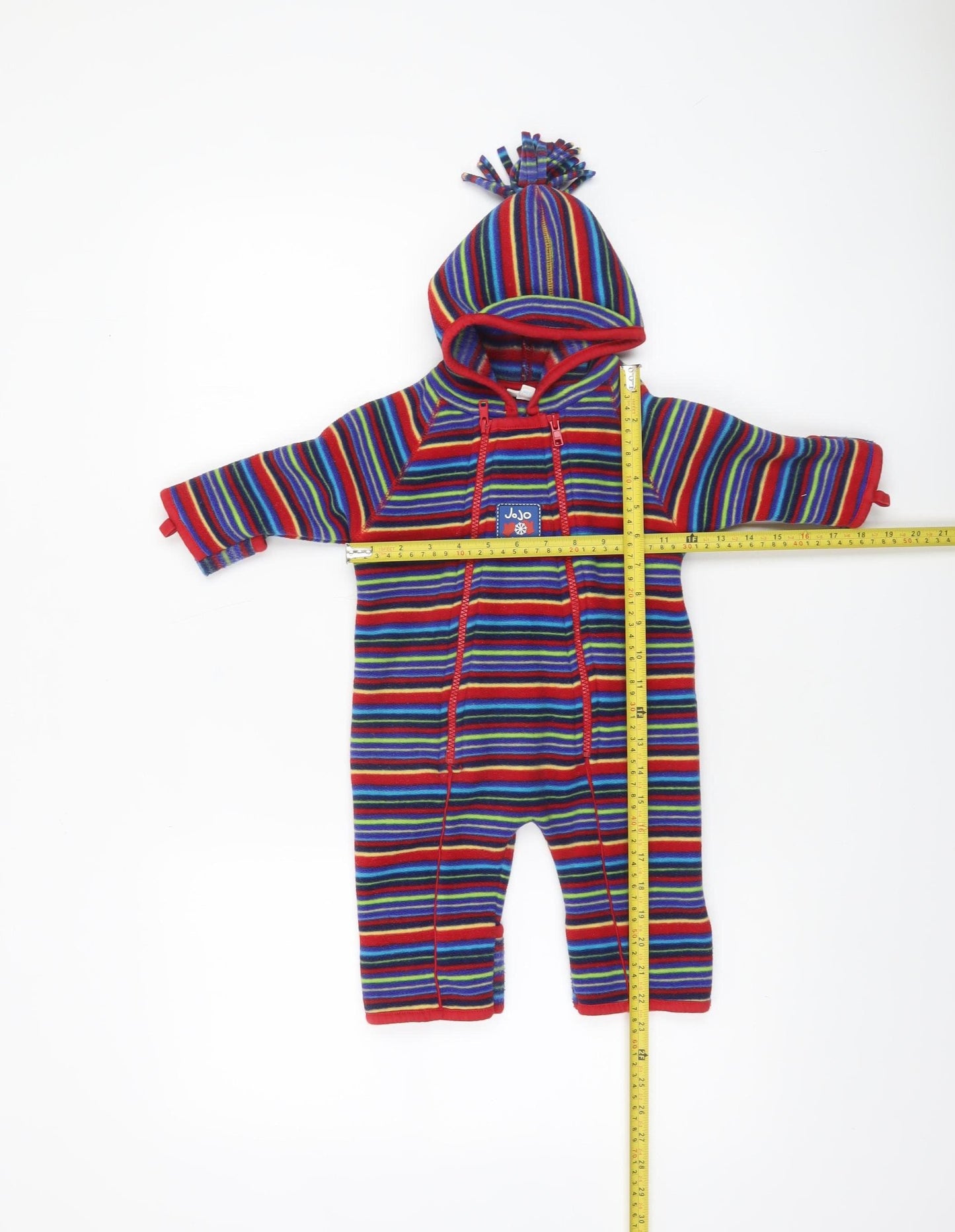 JoJo Maman Bébé Unisex Baby Multicoloured 3-6 Months Hooded Fleece Babygrow