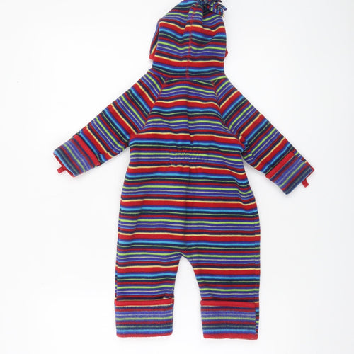 JoJo Maman Bébé Unisex Baby Multicoloured 3-6 Months Hooded Fleece Babygrow