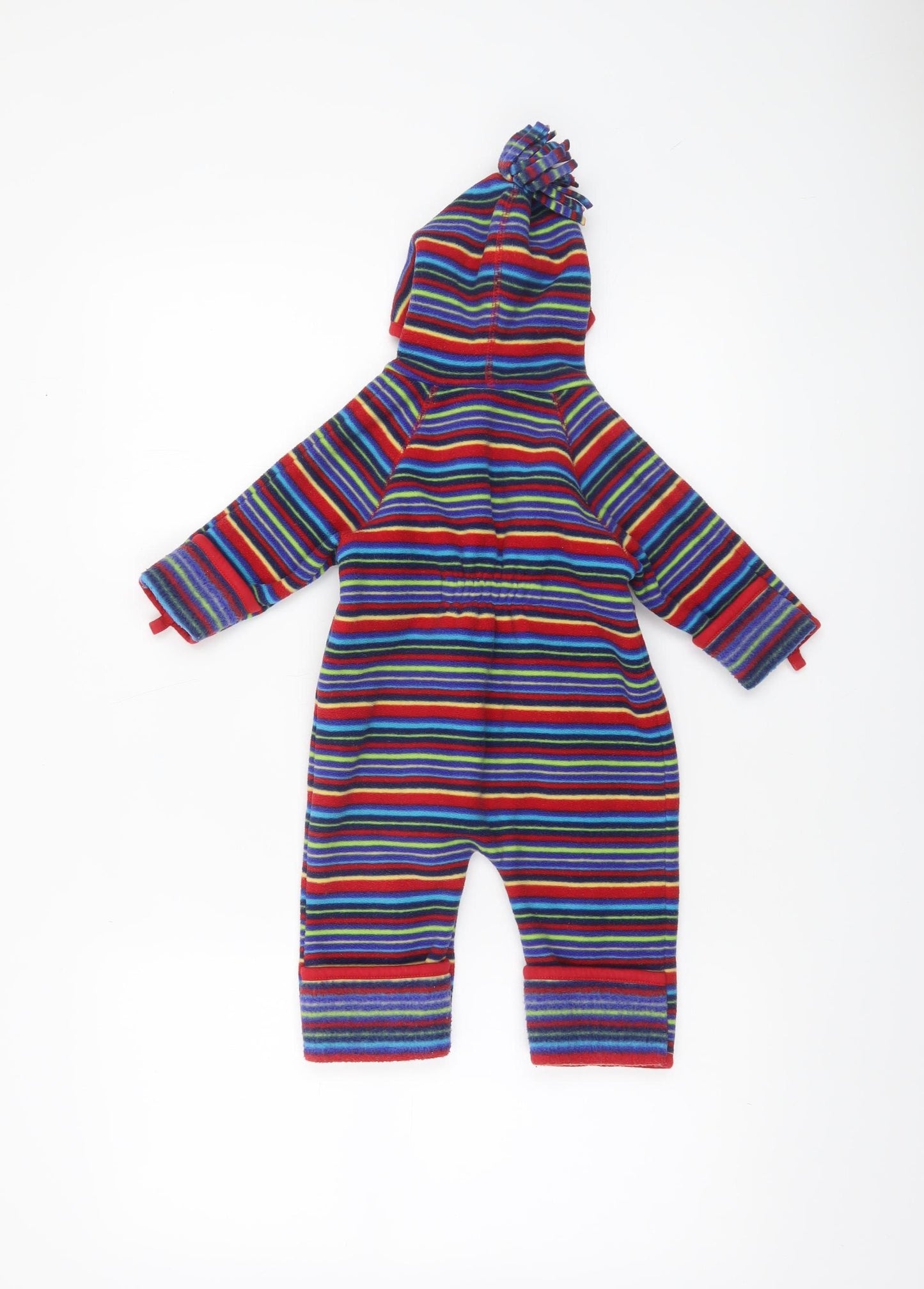 JoJo Maman Bébé Unisex Baby Multicoloured 3-6 Months Hooded Fleece Babygrow