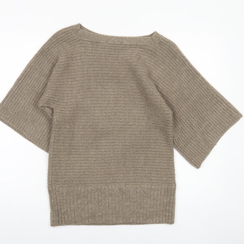 Marks and Spencer Women’s Beige Boat Neck Knit Jumper Size 10