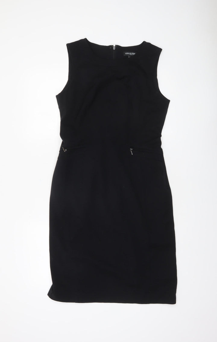 Debenhams Women’s Black Sheath Sleeveless Knee Length Dress Size 12