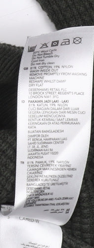 Jasper Conran Men's Green Waffle Knit Cotton Jumper Size L