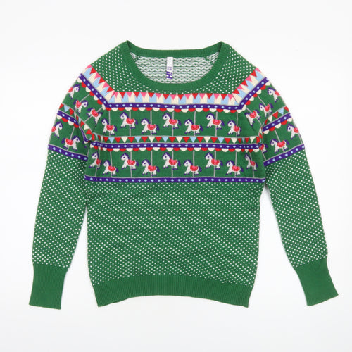 By Henry Holland Women's Green Size 8 Christmas Pullover Jumper