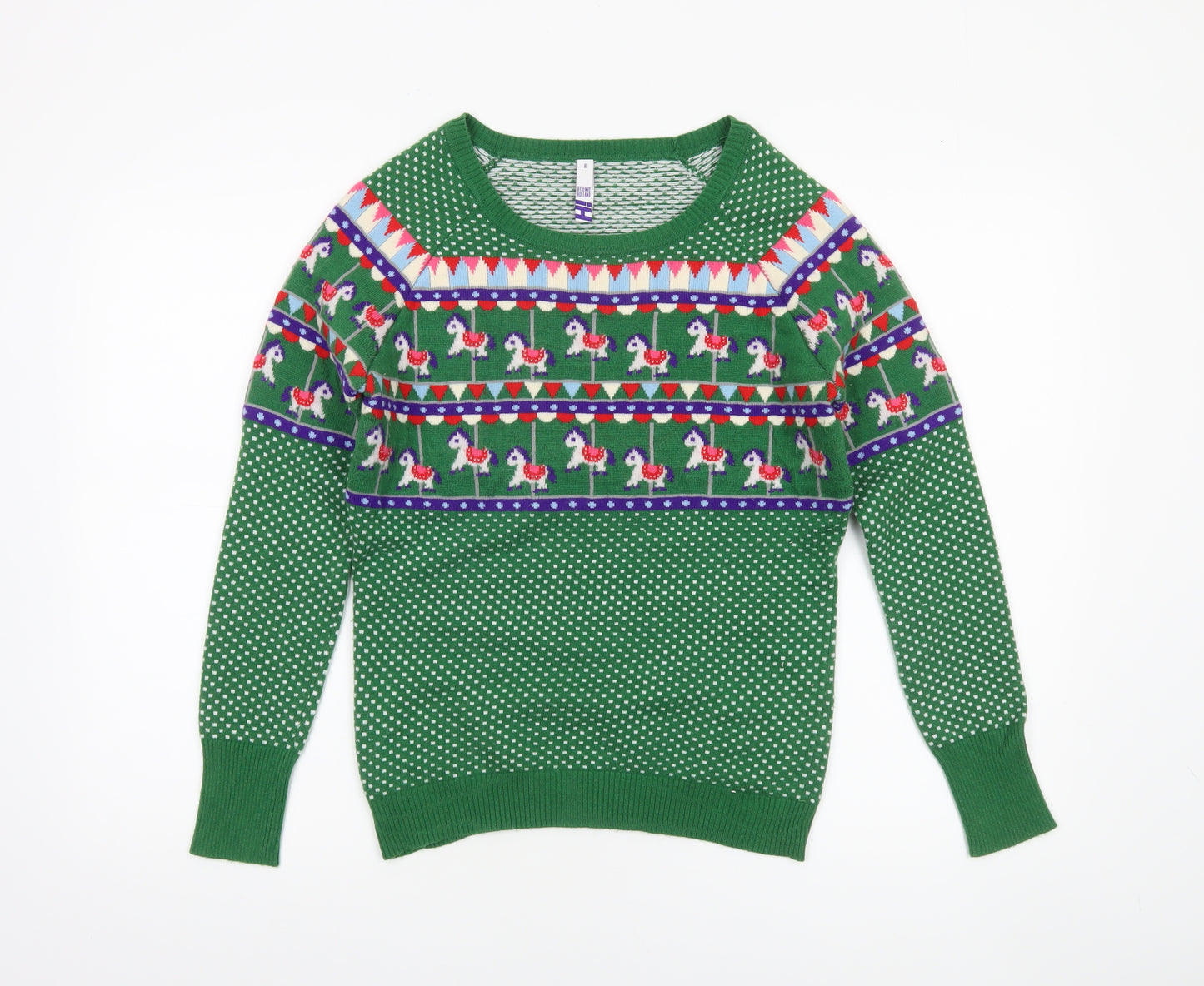 By Henry Holland Women's Green Size 8 Christmas Pullover Jumper