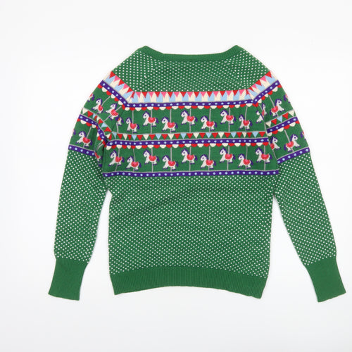 By Henry Holland Women's Green Size 8 Christmas Pullover Jumper