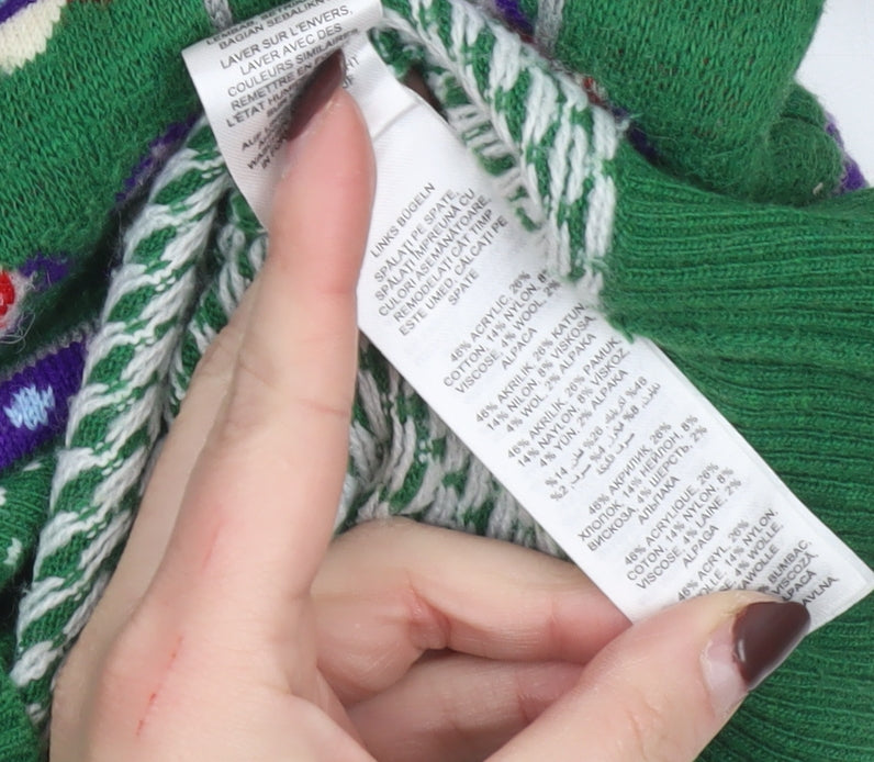 By Henry Holland Women's Green Size 8 Christmas Pullover Jumper