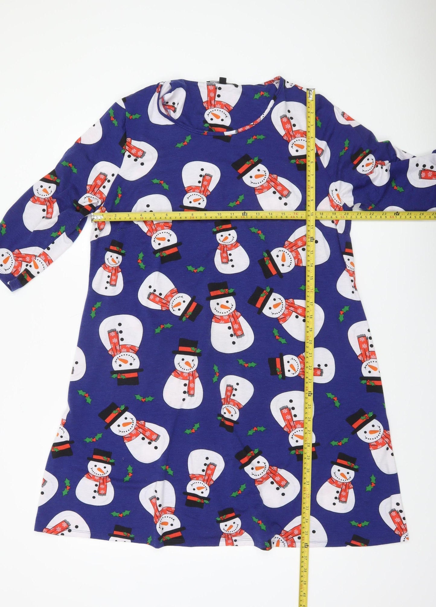 Capsule Womens Blue Christmas Snowman Swing Dress Size 22