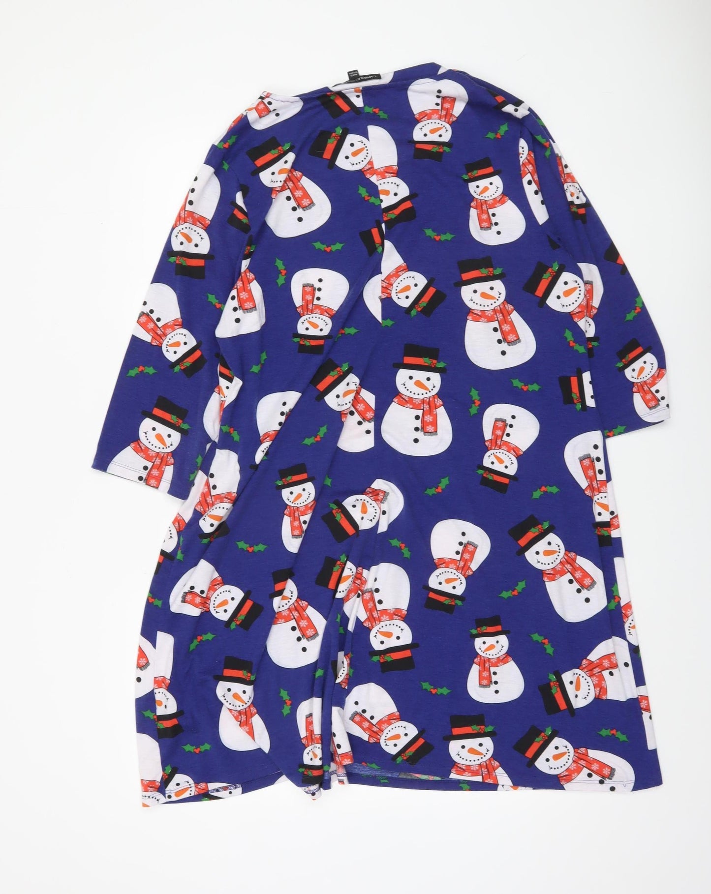Capsule Womens Blue Christmas Snowman Swing Dress Size 22