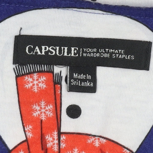 Capsule Womens Blue Christmas Snowman Swing Dress Size 22