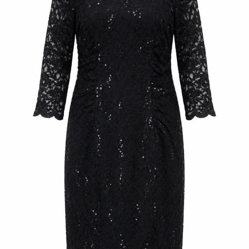 Debenhams Women Black Lace Sequin Sheath Dress Size 12
