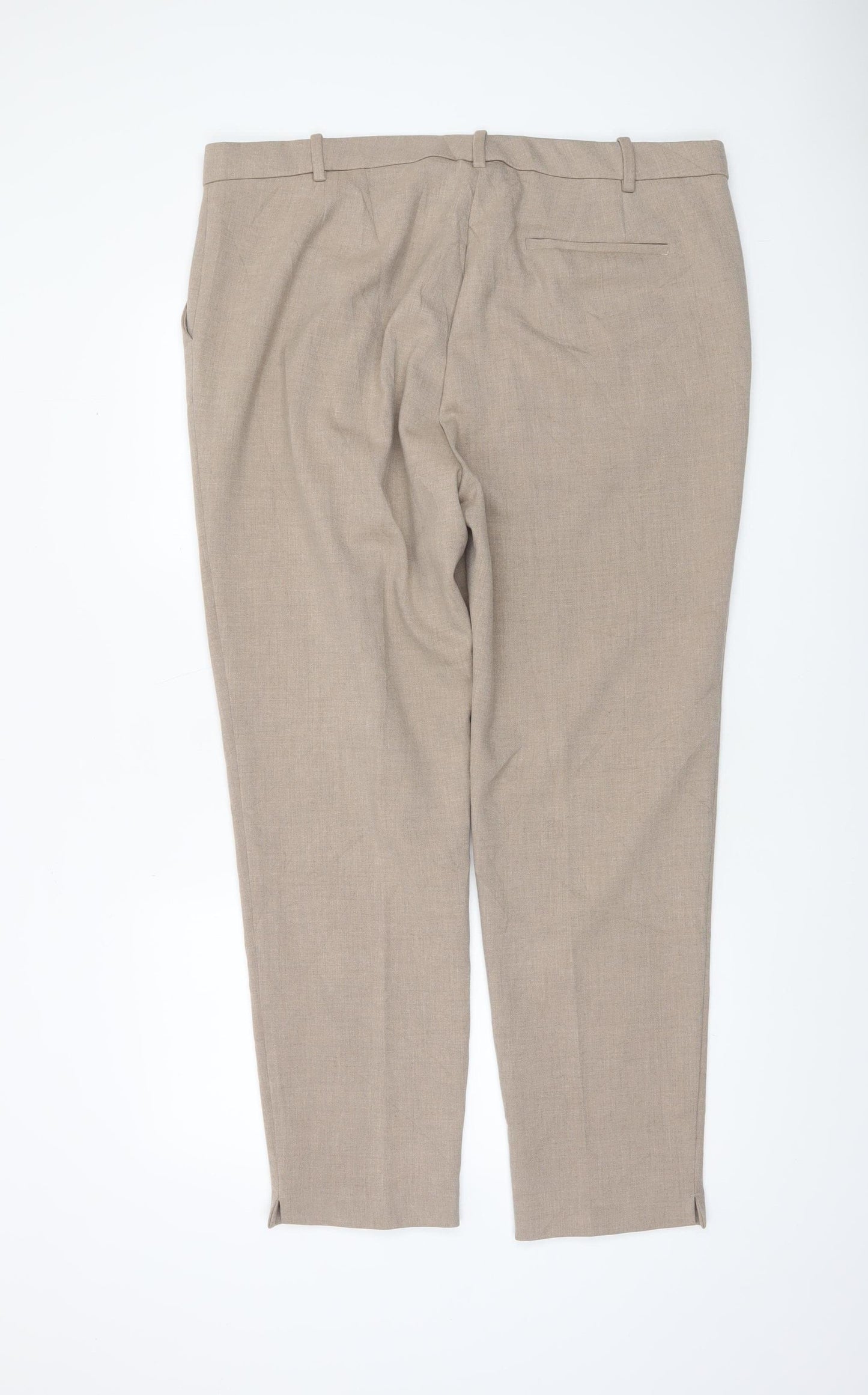 Marks and Spencer Women Beige Size 20 Tall Straight Trousers