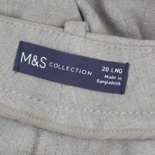 Marks and Spencer Women Beige Size 20 Tall Straight Trousers