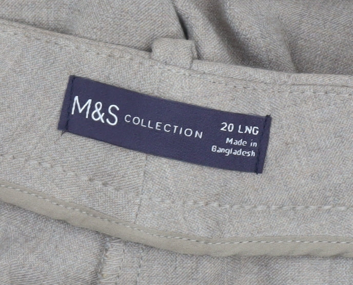 Marks and Spencer Women Beige Size 20 Tall Straight Trousers