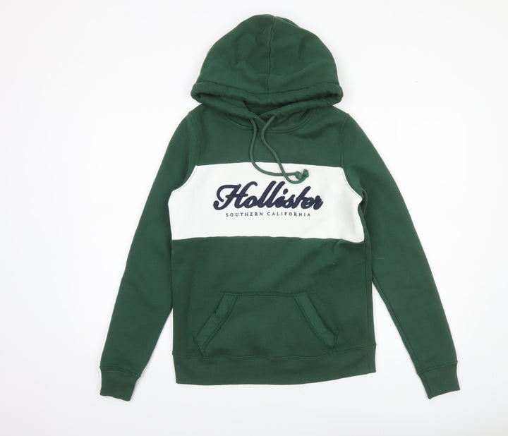 Hollister Men’s Green Pullover Hoodie XS Classic Embroidered Logo