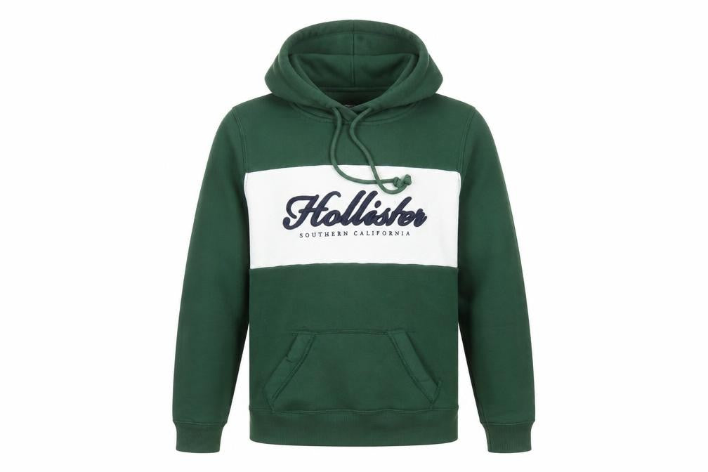 Hollister Men’s Green Pullover Hoodie XS Classic Embroidered Logo