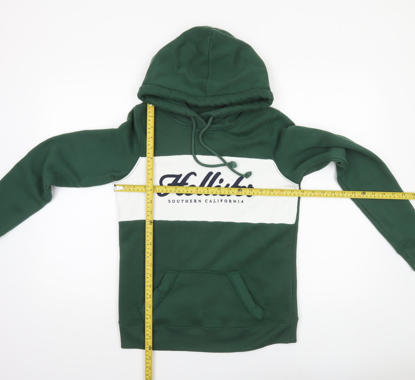 Hollister Men’s Green Pullover Hoodie XS Classic Embroidered Logo