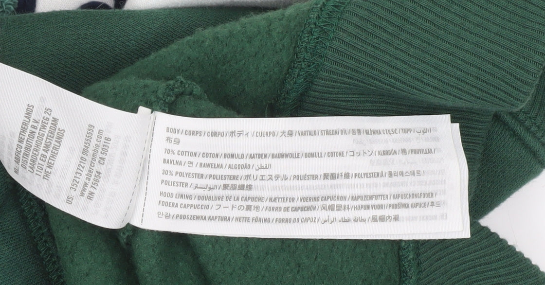 Hollister Men’s Green Pullover Hoodie XS Classic Embroidered Logo