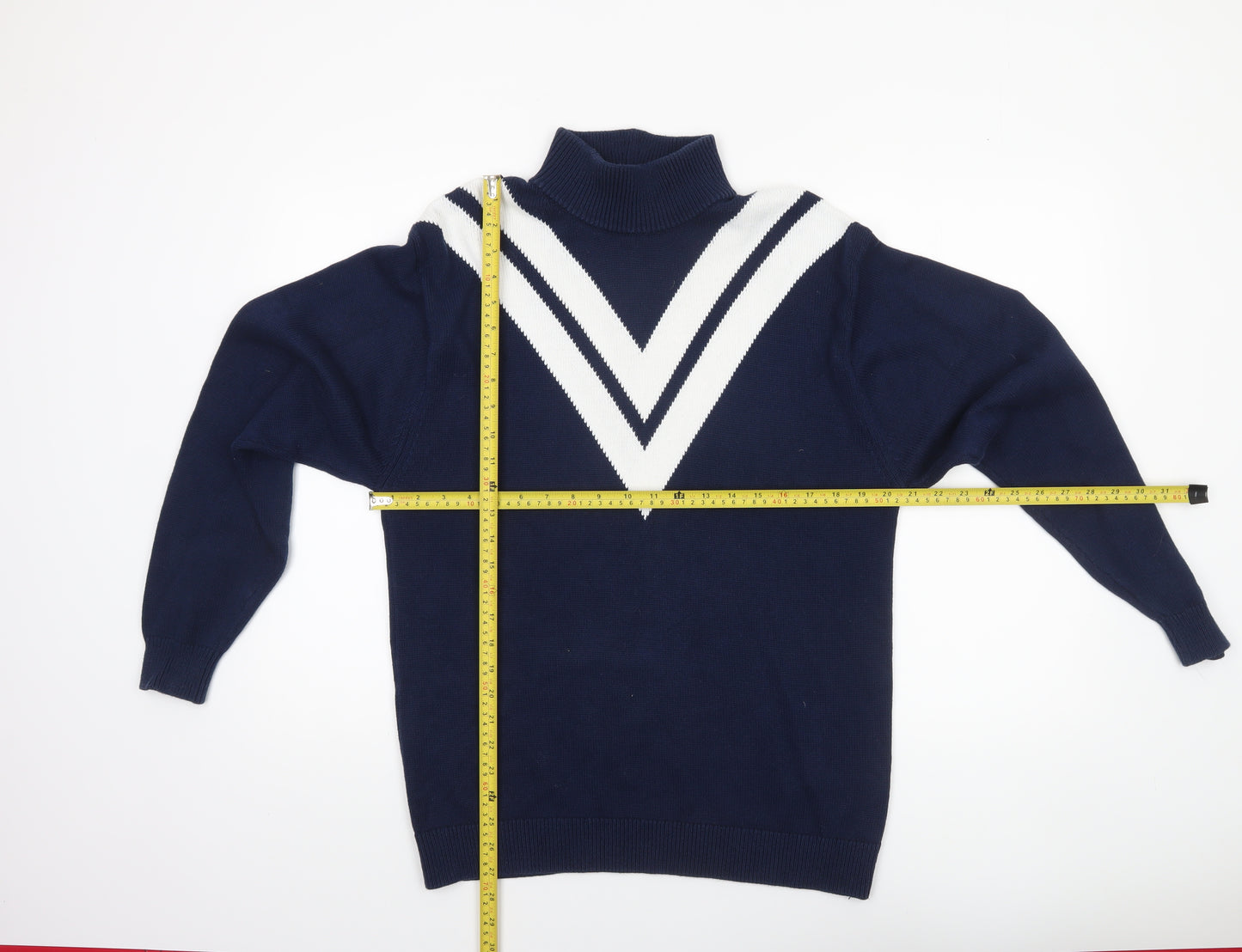 The Upside Women's Blue Roll Neck Cotton Jumper XS