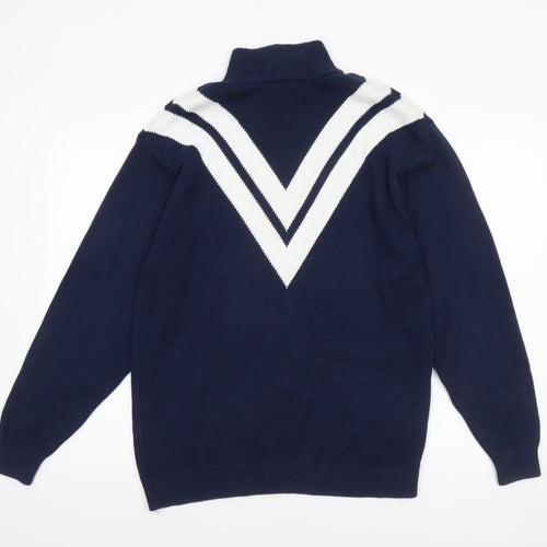 The Upside Women's Blue Roll Neck Cotton Jumper XS