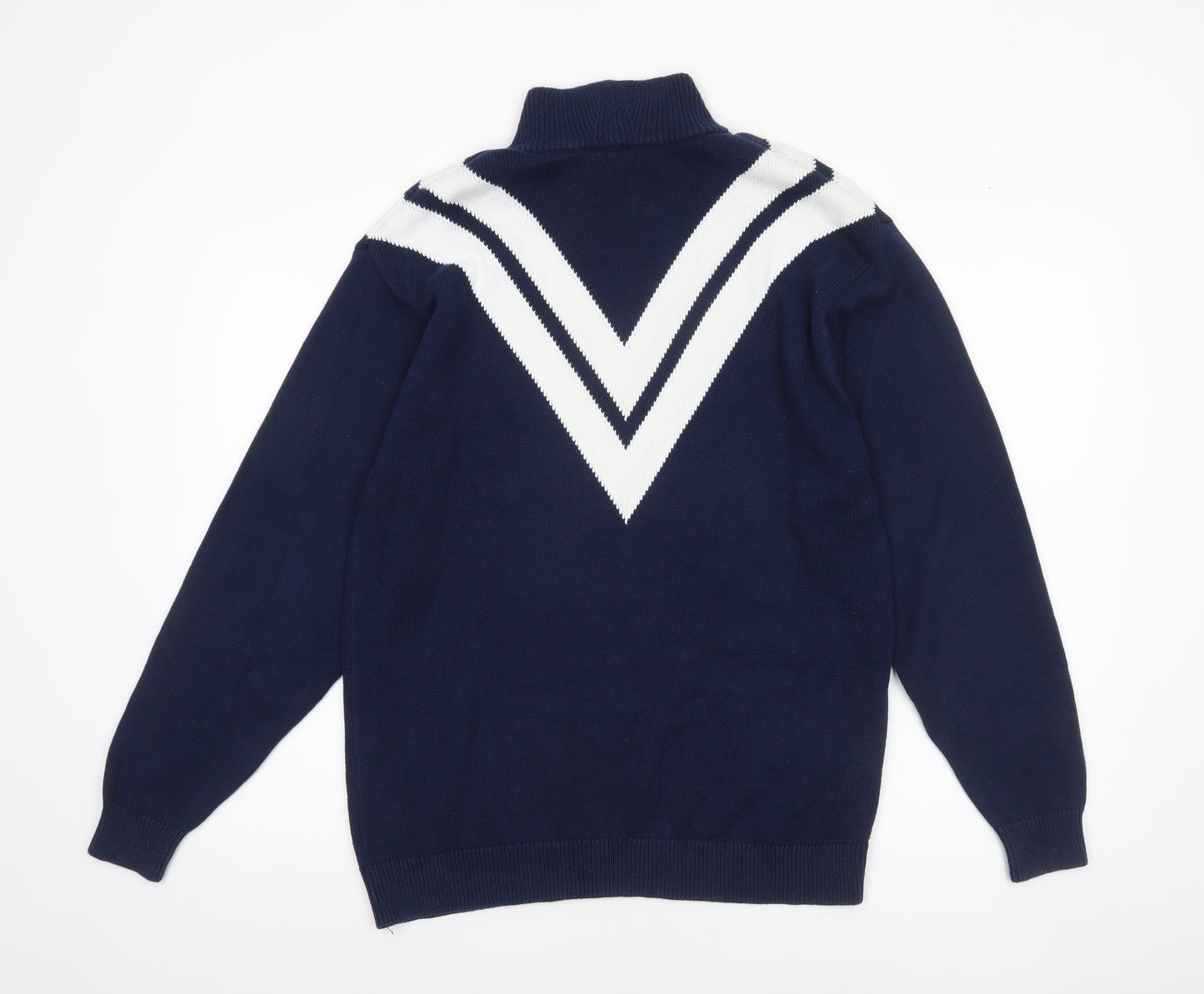 The Upside Women's Blue Roll Neck Cotton Jumper XS