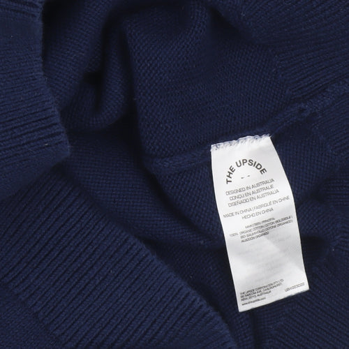 The Upside Women's Blue Roll Neck Cotton Jumper XS