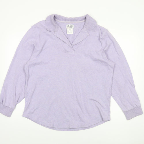 Escada Sport Women Lilac Cotton Pullover Sweatshirt L Long Sleeve