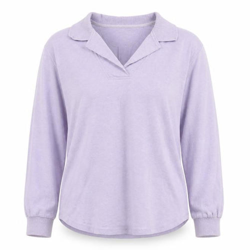 Escada Sport Women Lilac Cotton Pullover Sweatshirt L Long Sleeve