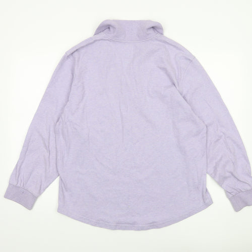 Escada Sport Women Lilac Cotton Pullover Sweatshirt L Long Sleeve