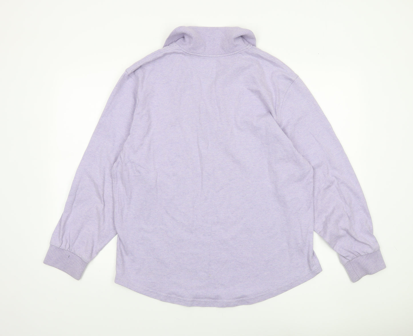 Escada Sport Women Lilac Cotton Pullover Sweatshirt L Long Sleeve