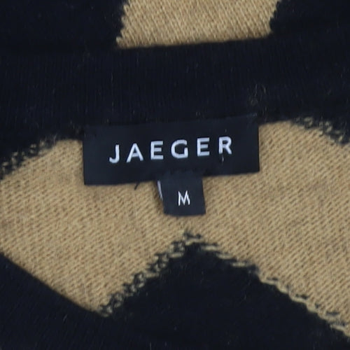 Jaeger Women's Black Knee Length Chevron Jumper Dress M