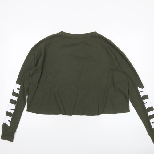 Victoria's Secret PINK Womens Green XS Cropped Long Sleeve Top