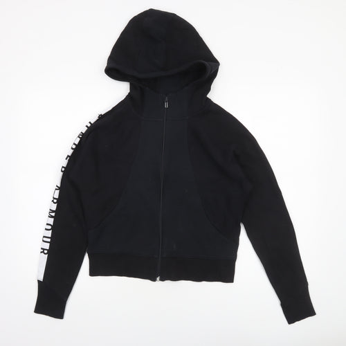 Under Armour Womens Black Full Zip Hoodie Size M Loose Fit Sportswear
