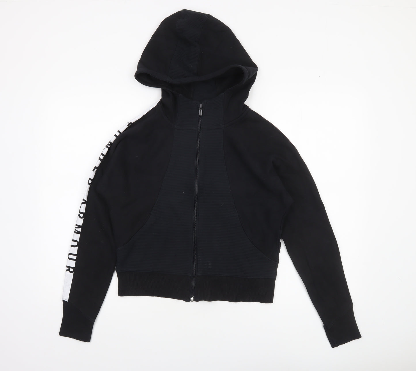 Under Armour Womens Black Full Zip Hoodie Size M Loose Fit Sportswear