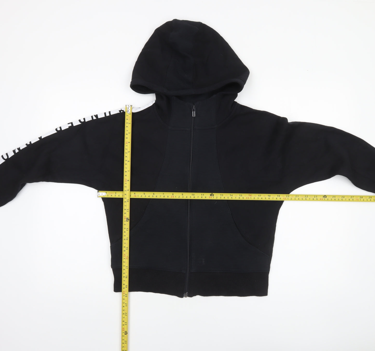 Under Armour Womens Black Full Zip Hoodie Size M Loose Fit Sportswear