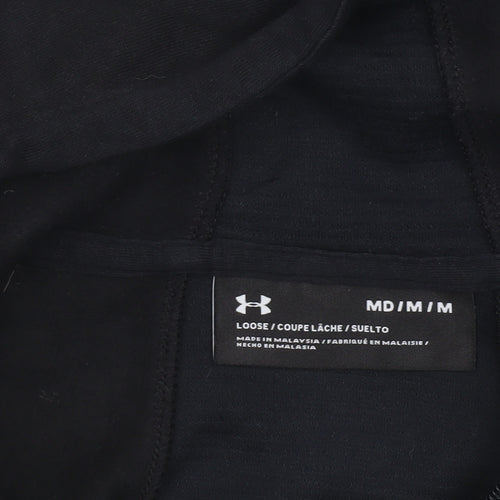 Under Armour Womens Black Full Zip Hoodie Size M Loose Fit Sportswear