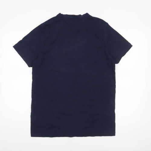 Tommy Hilfiger Men's Blue V-Neck Cotton Short Sleeve T-Shirt L