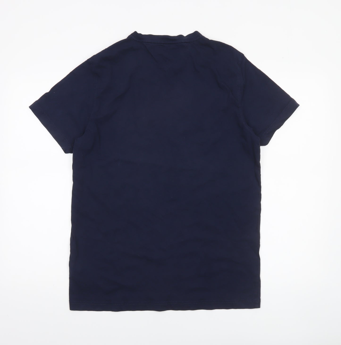 Tommy Hilfiger Men's Blue V-Neck Cotton Short Sleeve T-Shirt L