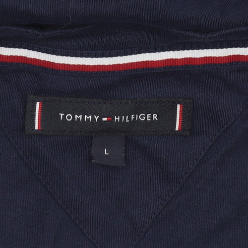 Tommy Hilfiger Men's Blue V-Neck Cotton Short Sleeve T-Shirt L