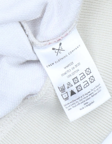Crew Clothing Company Womens Beige Striped Cotton Pullover Sweatshirt Size 10