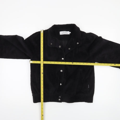 Dedicated Womens Black Corduroy Bomber Jacket Size S