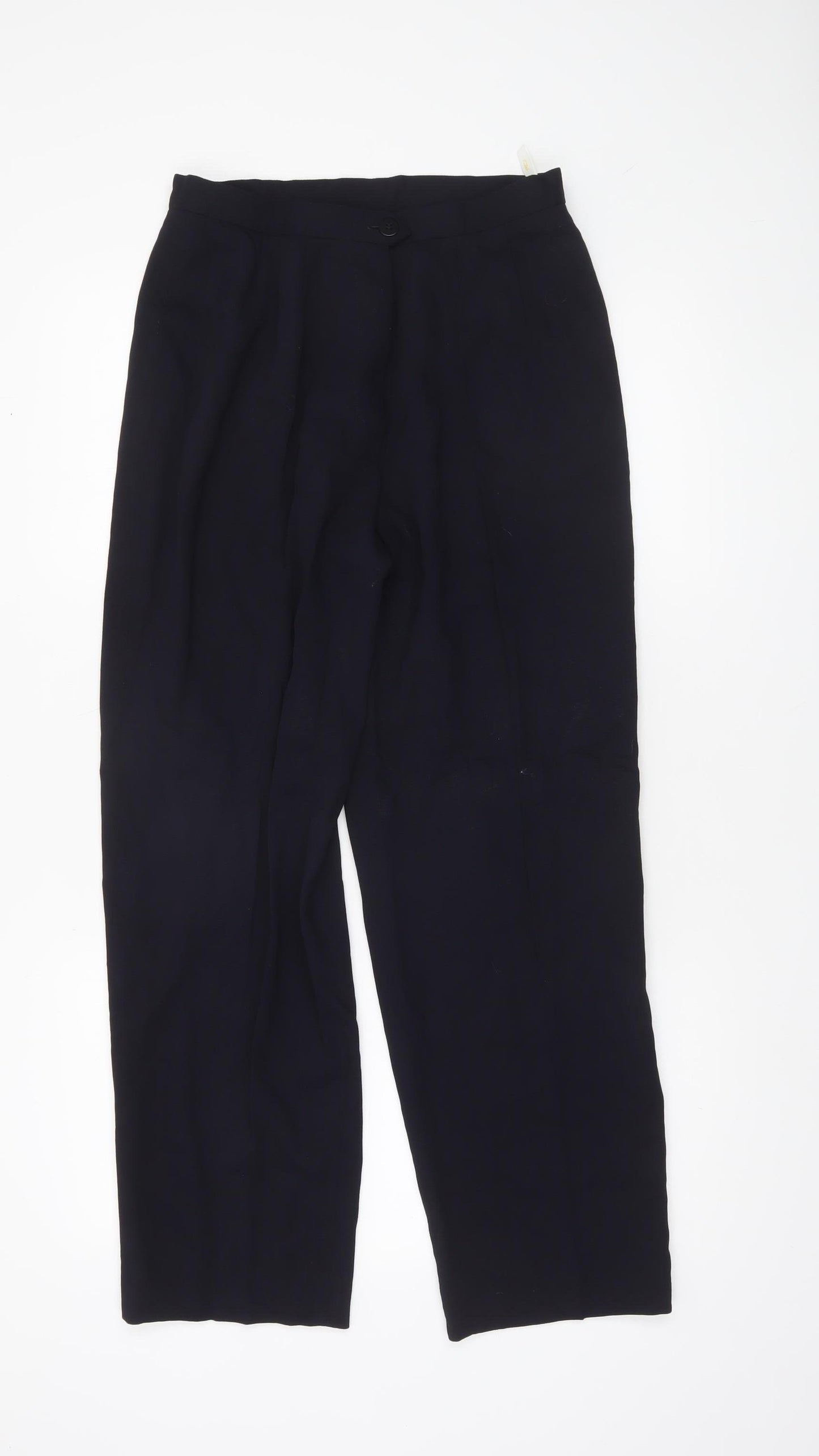 Country Casuals Women Black Petite 12 Wool Blend Straight Trousers