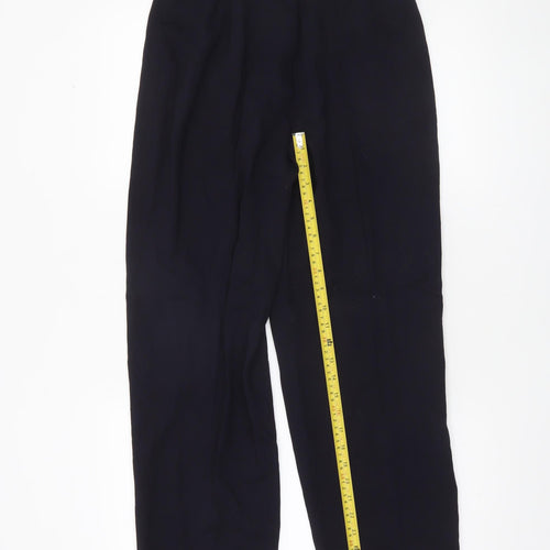 Country Casuals Women Black Petite 12 Wool Blend Straight Trousers
