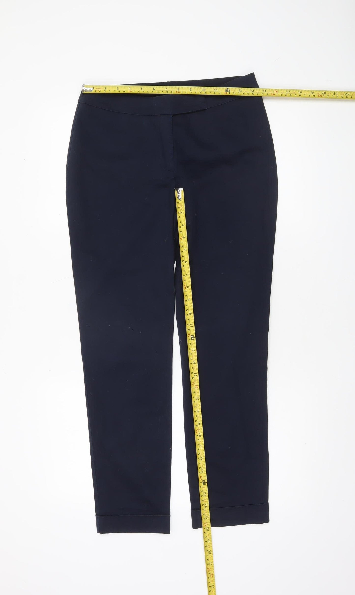 Dorothy Perkins Womens Blue Cropped Slim Trousers Size 10